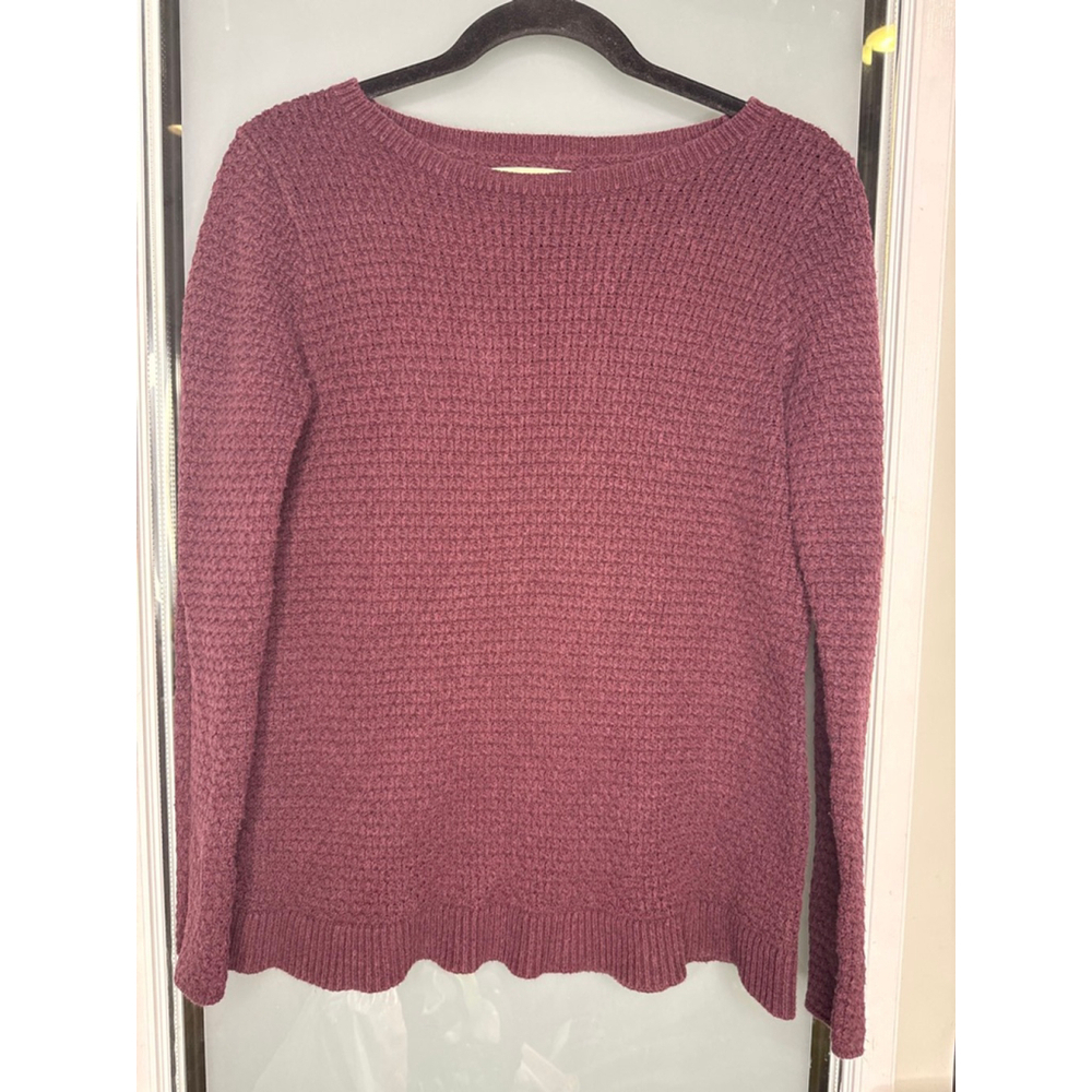 LOFT Maroon Crew Neck Sweater M - Picture 2 of 8